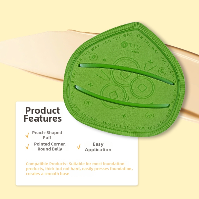 otw Púdrový puff na suchú aj mokrú aplikáciu – extrémne mäkký PU bez latexu, kapkovitý a nepravidelný tvar, 1 balenie