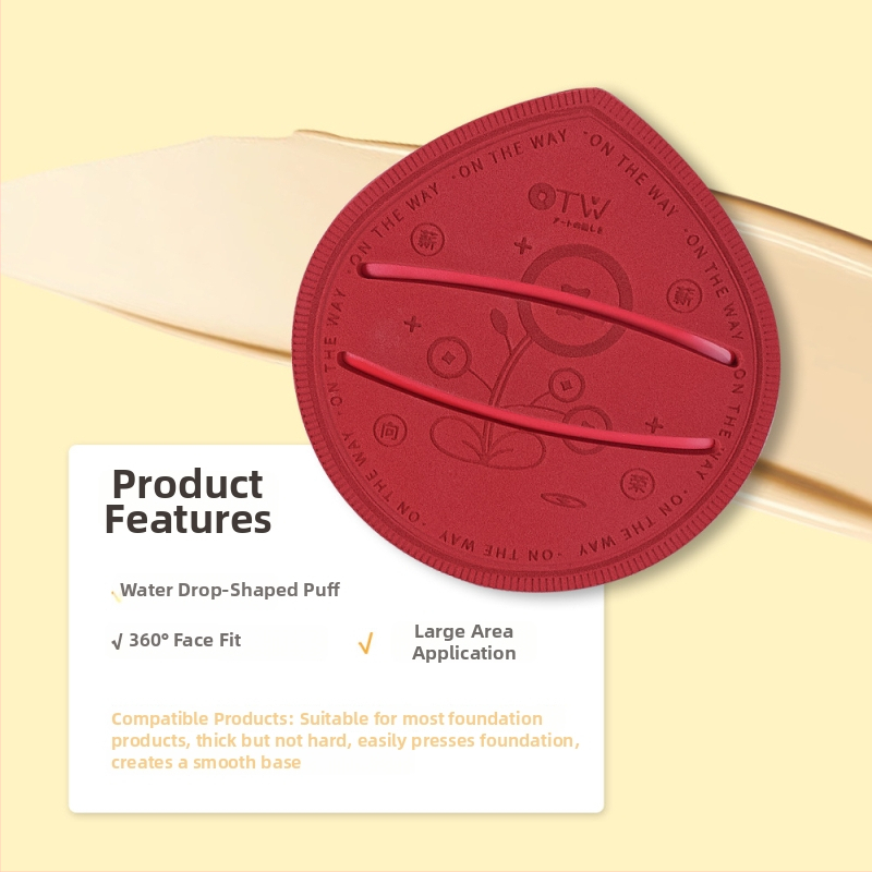 otw Púdrový puff na suchú aj mokrú aplikáciu – extrémne mäkký PU bez latexu, kapkovitý a nepravidelný tvar, 1 balenie