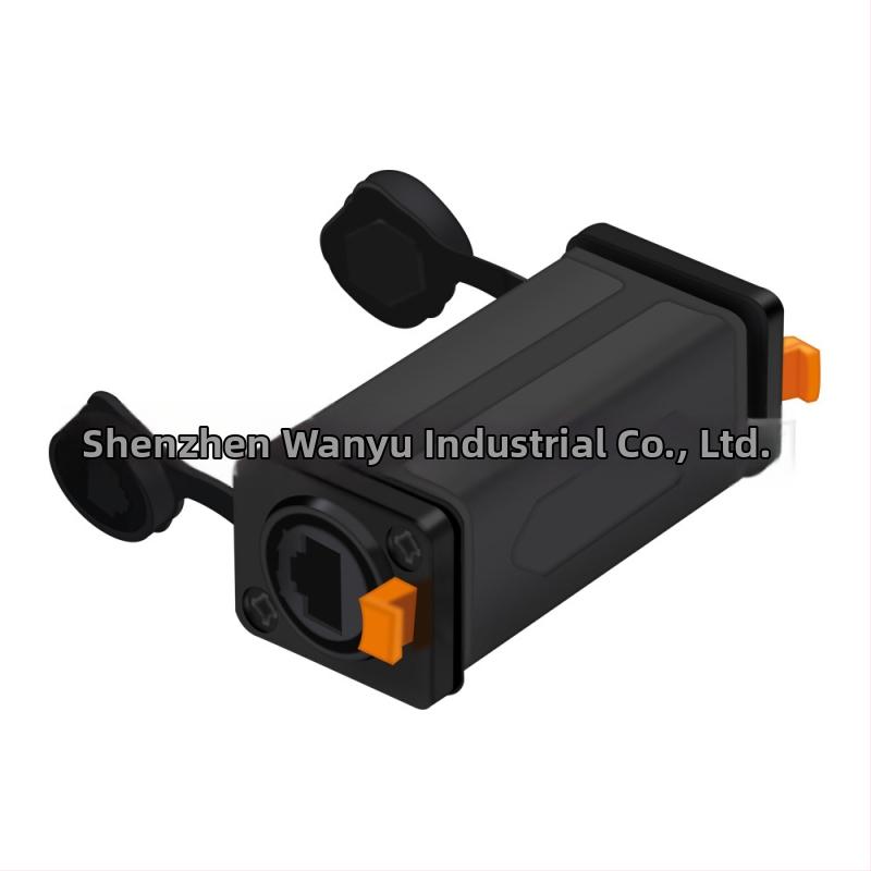 RJ45 конектор за панелно монтиране, прав проход, 8P8C, алуминиев корпус