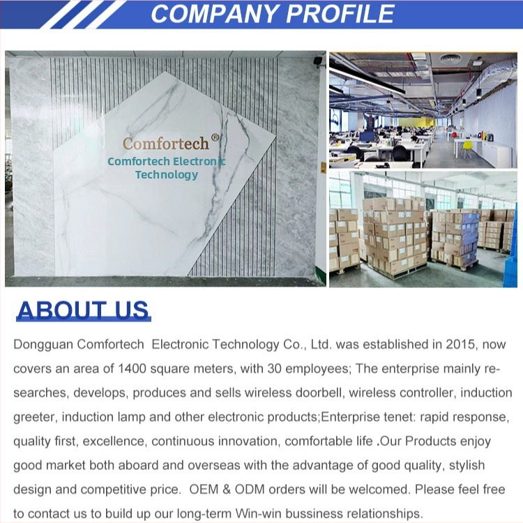 Kangfute Comfortech CMF268RED Bezdrôtový zvonček do dverí — sieťové napájanie s vlastným zdrojom, AC85–260V, 38 melódií, 0.5 W, vhodné pre domáce/office použitie