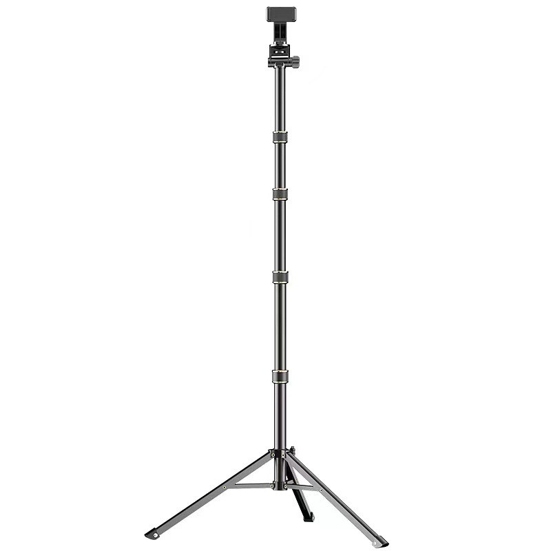 Tripod metal pentru transmisie live, 5 secțiuni, înălțime 200 cm, sarcină 3 kg, diametre 25/22/19/16/14 mm