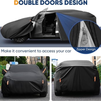 Pokrov za automobil od debelog pamukastog baršuna; vodootporan; otporan na sunce; prašinu; snijeg; potpuno pokrivanje vozila; prilagodljivo