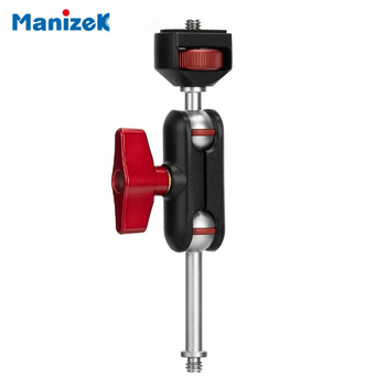 Accesorii pentru fotografie: Manizek-239 braț rotund cu cap magic din aliaj de aluminiu și clip pentru mazăre; Model Manizek-239; Material: aliaj de aluminiu; Încărcare maximă <2kg; Greutate 0.08kg