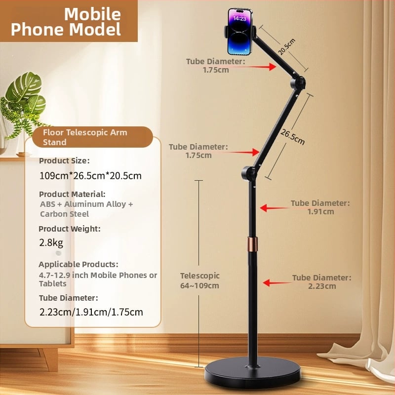 Stojan pre overhead snímanie, kovová konštrukcia; nosnosť 2–5 kg; priemer rúr 28/25/23 mm; 3 sekcie; hmotnosť 2.8 kg