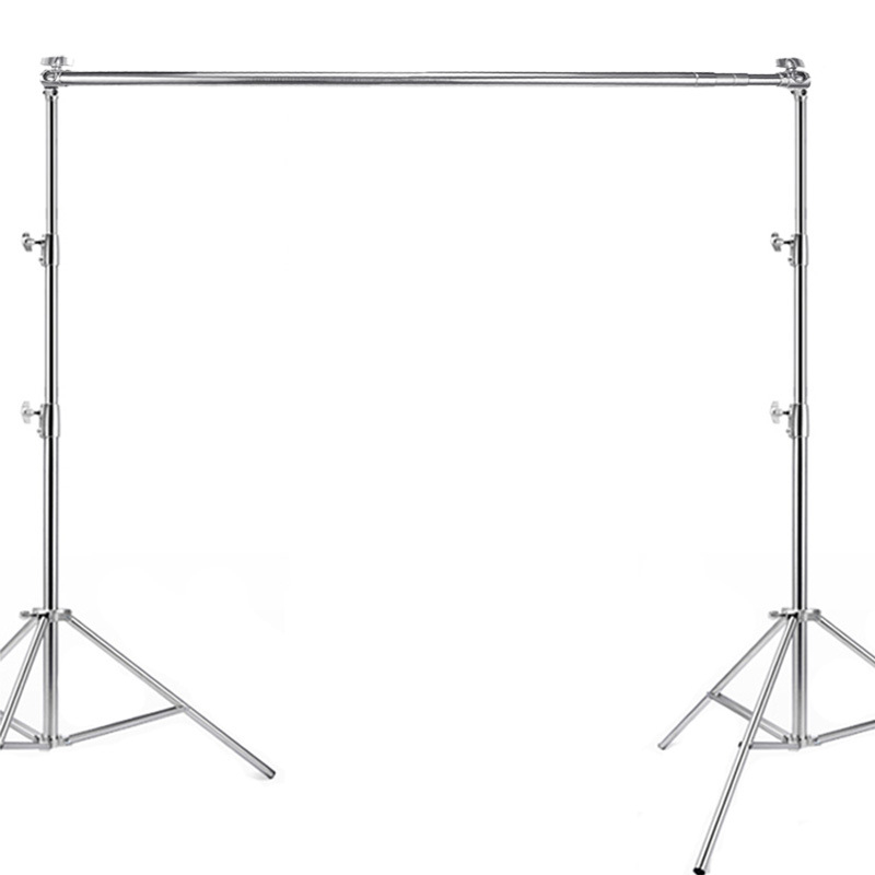Σταντ φόντου φωτογραφίας από ανοξείδωτο ατσάλι, φόρτος 8 kg, 3-τμηματική τηλεσκοπική ράγα, διαμέτρους σωλήνων 35/30/25 mm, βάρος 7 kg