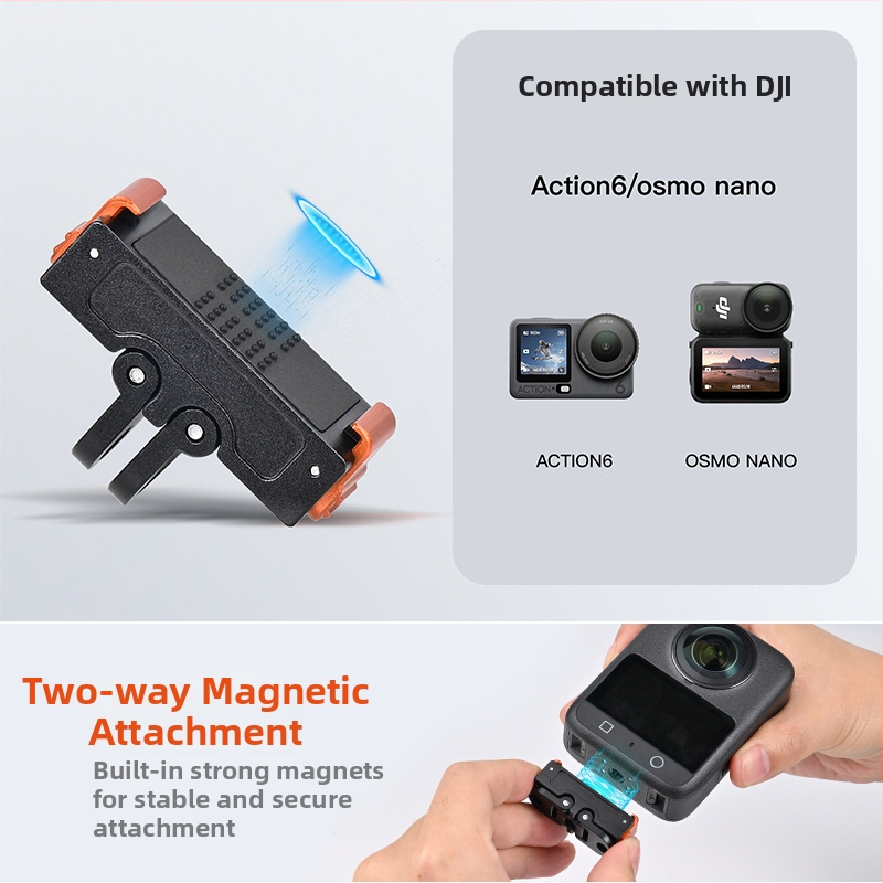Aluminijska legura magnetska baza s brzim otpuštanjem za DJI Action6/3/4/5 Pro Nano