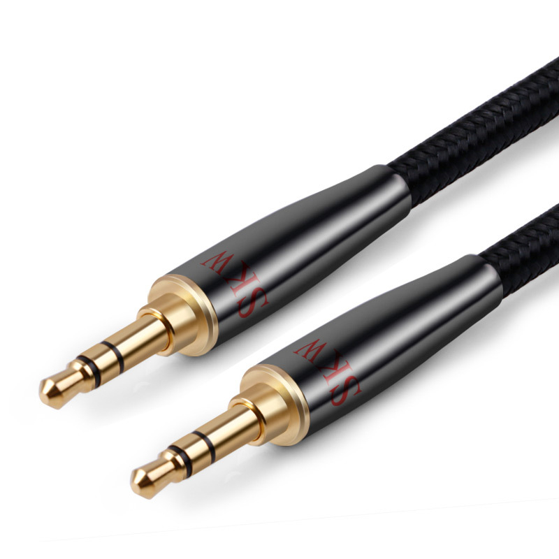 Skw cablu audio AUX din cupru monocristalin 6N, conectori placati cu aur de 3,5 mm, pentru laptop și dispozitive mobile