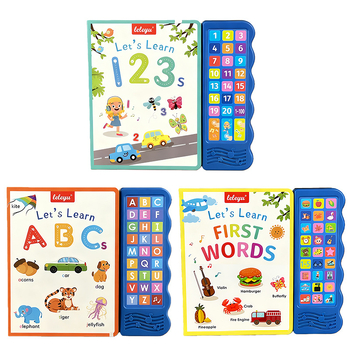 Leleyu Книга със звуци на животни с бутони — рано образование: музика и глас, сензорно докосване, хартия, за деца 0–3 години