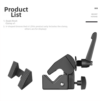 Hawkbill Clamp – accesoriu de extindere, aliaj de aluminiu, fixare tip C, braț multifuncțional, greutate 470 g