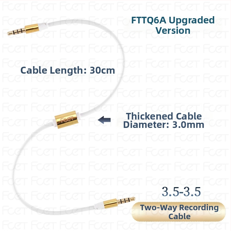 FCET dvojstranný nahrávací adaptér pre mobilný telefón (prevádzková teplota 60; 3C certifikácia; audio/video konektor)