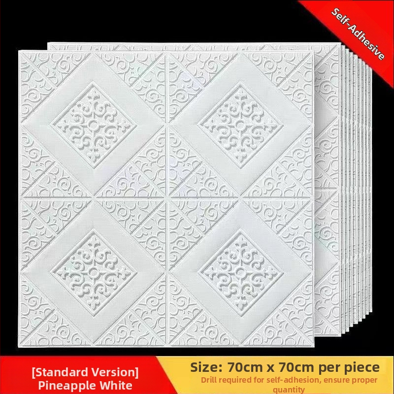 Autocolant 3D autoadeziv pentru tavan și pereți – impermeabil, culoare solidă, 1 bucată, Material XPE