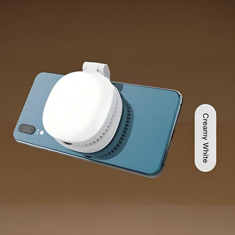 MagSafe magnetsko svjetlo za telefon za selfie, uživo i fotografiju — prijenosno sklopivo džepno svjetlo s ogledalom za šminku; podesiva temperatura boje 2500K–9900K