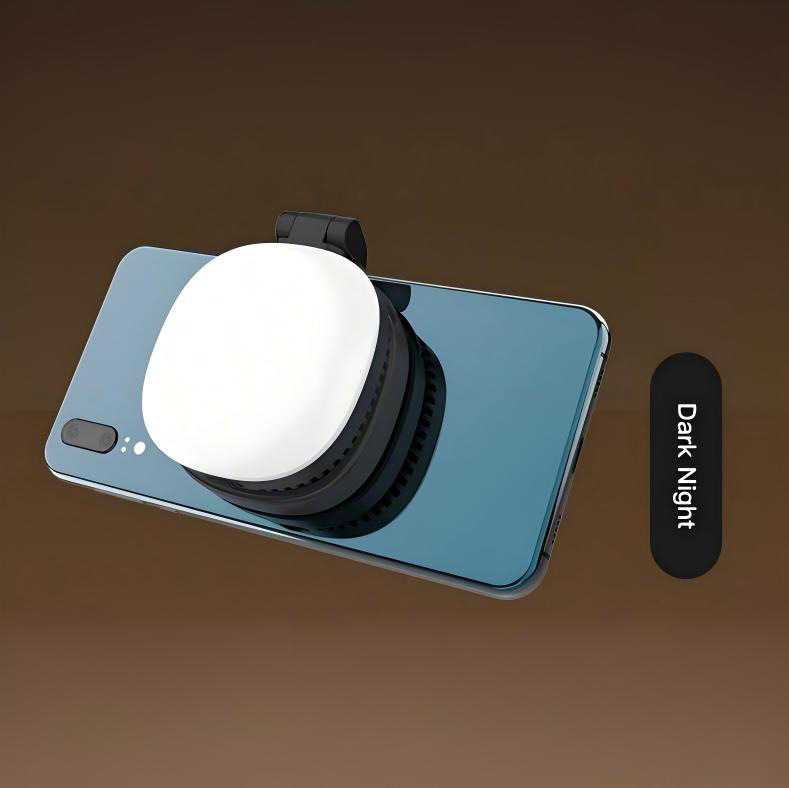 MagSafe magnetsko svjetlo za telefon za selfie, uživo i fotografiju — prijenosno sklopivo džepno svjetlo s ogledalom za šminku; podesiva temperatura boje 2500K–9900K
