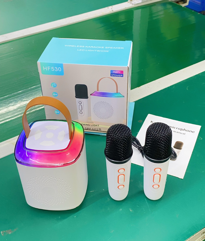 Difuzor portabil pentru karaoke pentru copii cu microfon încorporat, HF530, Bluetooth 5.3, 10W, baterie încorporată 1200–2000 mAh, SNR ≥85 dB, 100 Hz–20 kHz