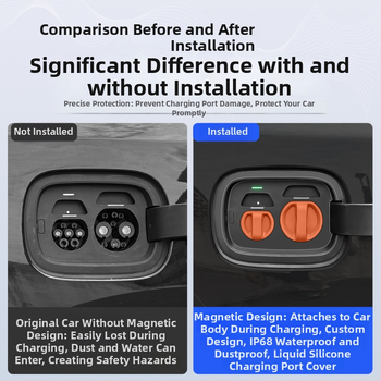 Ochranný kryt nabíjacieho portu pre elektromobily — silikón, magnetické zatváranie, prachotesný a vodotesný