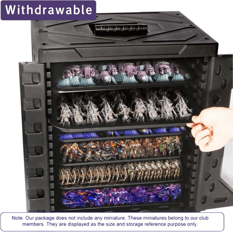 Babfigurák kiállítási doboza – átlátszó, egymásra pakolható, hordozható; Anyag: műanyag-vas keret; Márka: Ylwjc; Stílus: modern minimalizmus