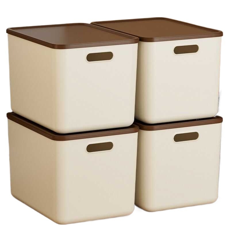 4-пакет пластмасови кутии за съхранение със капак, настолни, за дребни вещи, закуски и часовници