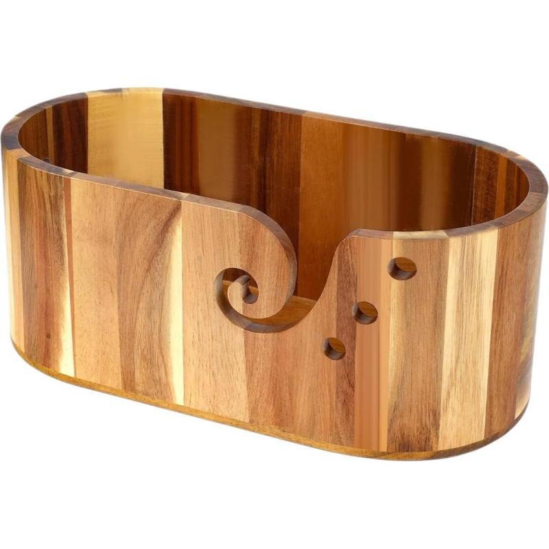 Дървена кутия за съхранение на прежда за бюро – без капак, може да се подрежда, персонализирано лого