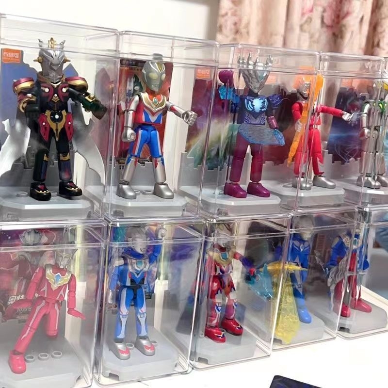 Ultraman figurica kutija za prikazivanje, PS plastika, otporna na prašinu, 1 pretinac, moderan minimalistički dizajn, jednofarbni uzorak