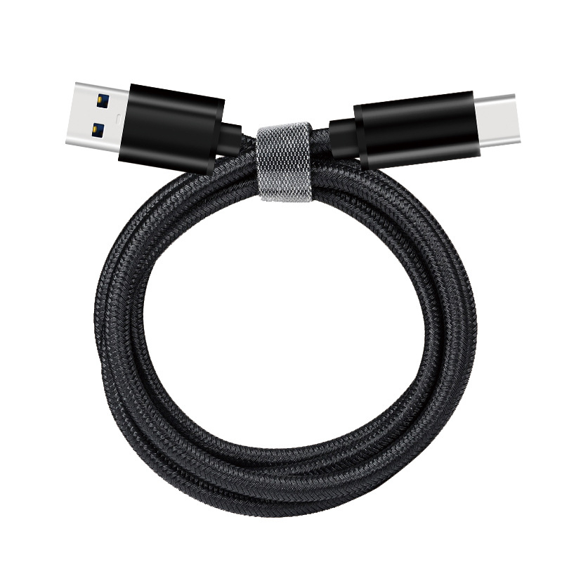 USB-C към Micro USB кабел за данни, USB 3.2 Gen, 10Gbps, 60W бързо зареждане, алуминиева глава, найлонова оплетка