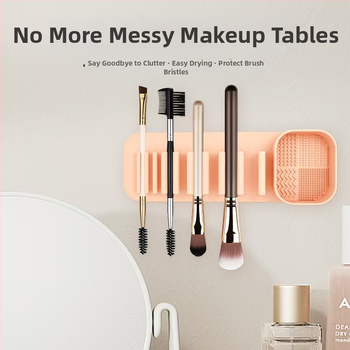 Stojan na štetce na make-up zo silikónu s integrovaným čistením a sušením