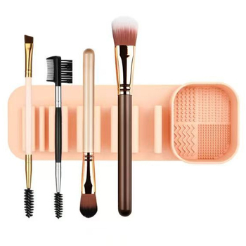 Силиконов държач за четки за грим с интегрирано почистване и сушене