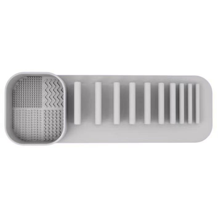 Силиконов държач за четки за грим с интегрирано почистване и сушене