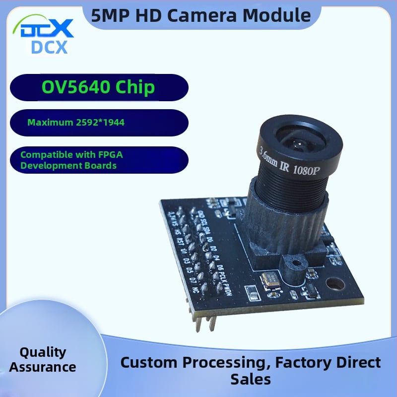 OV5640 Kamera Modul 5 MP SCCB/I2C interfész FPGA-hoz – felbontás 2592x1944, 30 FPS, manuális fókusz