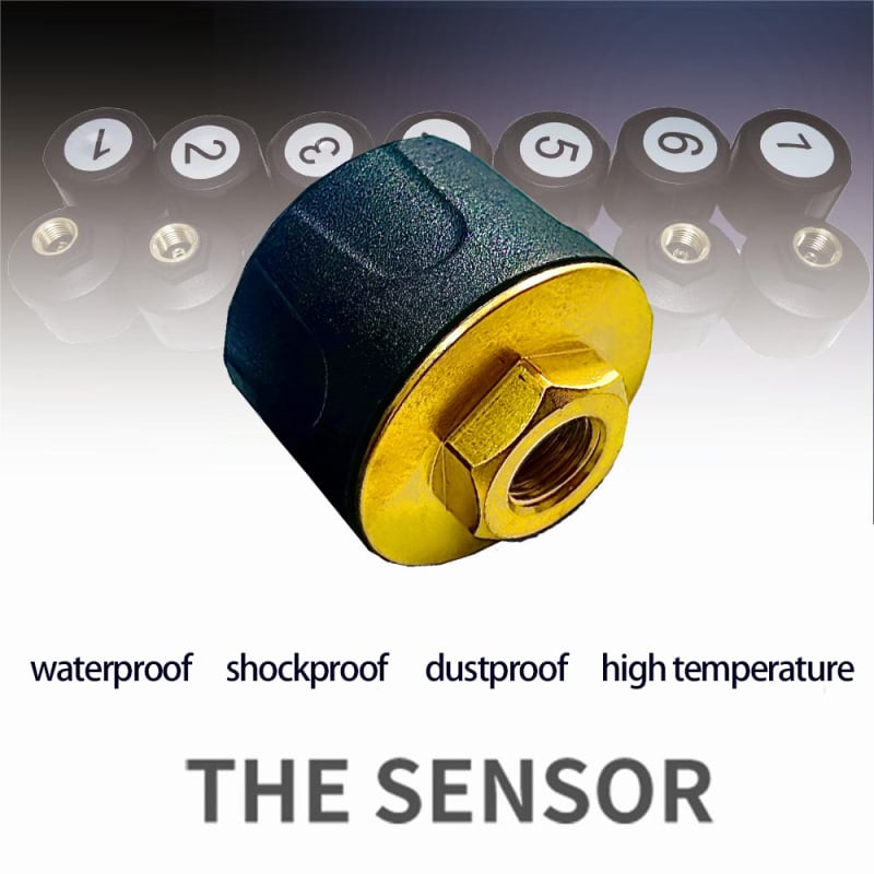 Σύστημα Παρακολούθησης Πίεσης Ελαστικών για Ημιρυμουλκούμενο με 10 Τρόχους, Με Ηλιακό Εξωτερικό Αισθητήρα, Ψηφιακή Οθόνη, Εύρος 0-15 bar, Μοντέλο HB14Q-1510Z