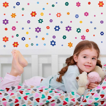 Gyerek szobai falikellék – PVC, 4 darab, Tuya, növény- és virágminta, dekoratív falikellék