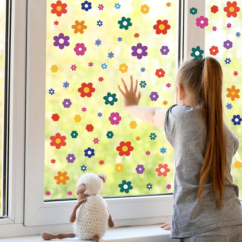 Gyerek szobai falikellék – PVC, 4 darab, Tuya, növény- és virágminta, dekoratív falikellék