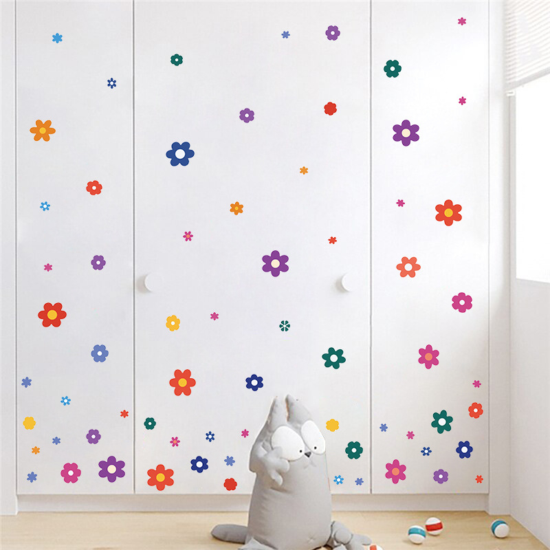 Gyerek szobai falikellék – PVC, 4 darab, Tuya, növény- és virágminta, dekoratív falikellék