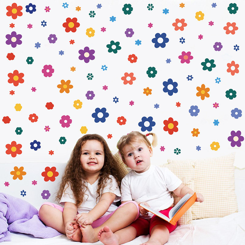 Gyerek szobai falikellék – PVC, 4 darab, Tuya, növény- és virágminta, dekoratív falikellék