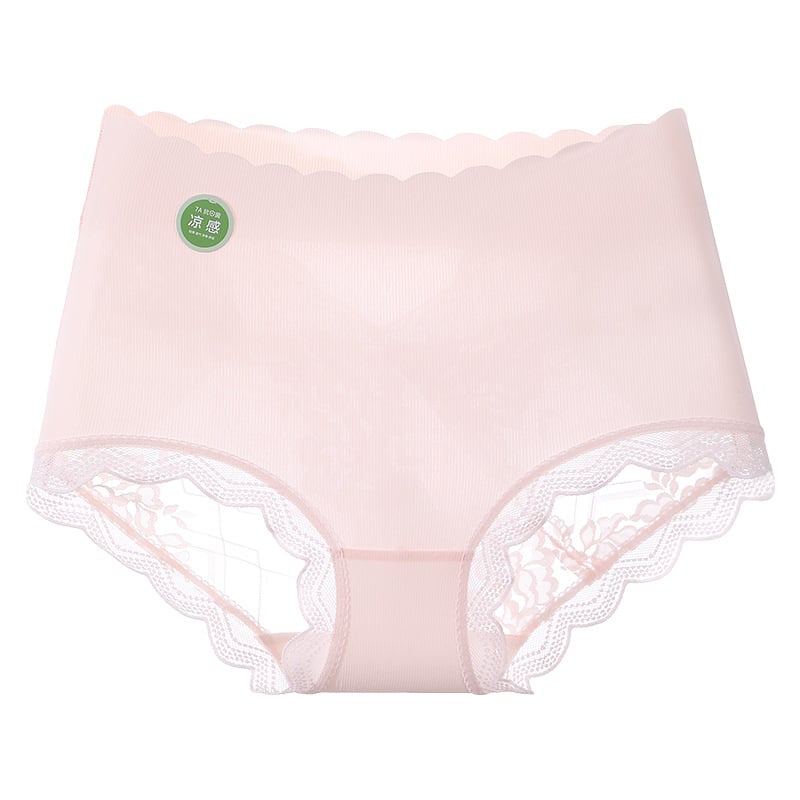 Lenjerie intimă Ice Silk pentru femei, talie înaltă, material principal Nylon, căptușeală în zona genitală din bumbac, antibacterian, respirabil, uscare rapidă