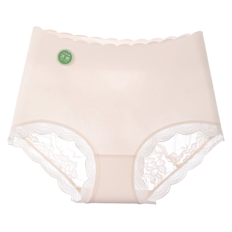 Lenjerie intimă Ice Silk pentru femei, talie înaltă, material principal Nylon, căptușeală în zona genitală din bumbac, antibacterian, respirabil, uscare rapidă