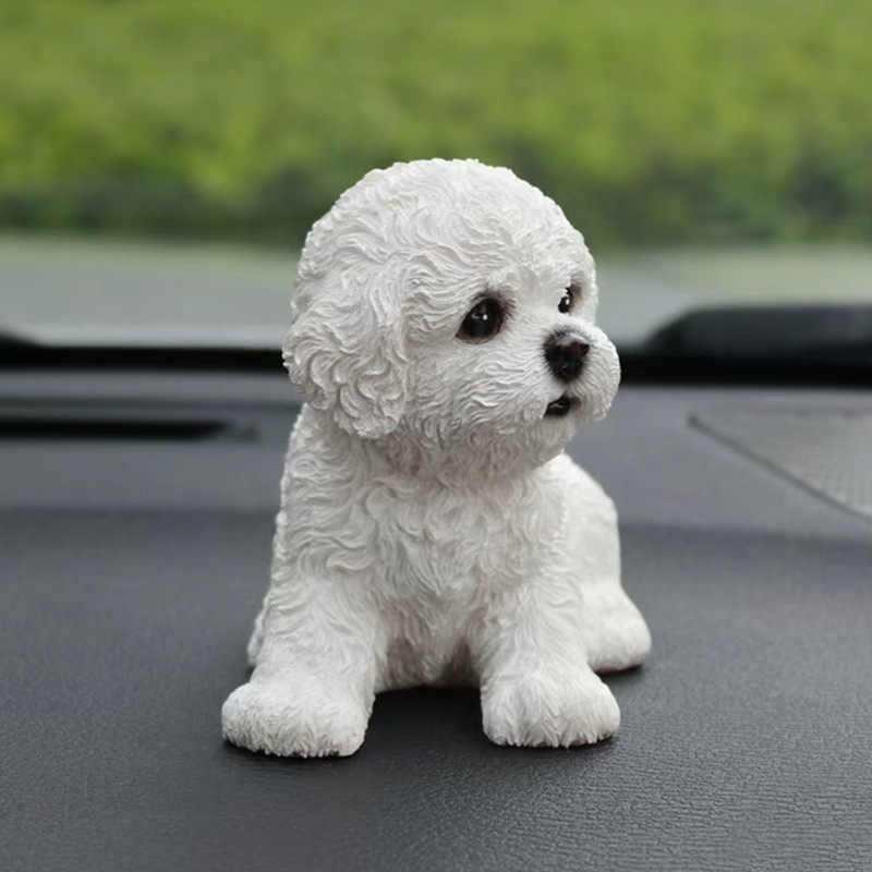 Model ukrasa od smole Bichon Frize, marka Yizun, stil internetske zvijezde, unutarnja dekoracija automobila i doma