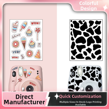 Polaroid DIY samolepiaca súprava — model Medium general dessert cow pattern; PVC materiál; kreatívne samolepky; prispôsobené kresby; kompatibilné s Polaroidmi, fotografiami, fotoalbumami, ochrannými púzdrami, taškami na fotoaparát