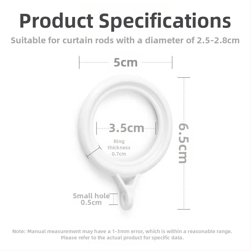 Závesný kruh – plastový, moderný minimalistický dizajn, doplnok pre závesnú tyč (Materiál: plast; Kategória: závesný kruh; Štýl: moderný minimalizmus; Prispôsobenie: Nie)