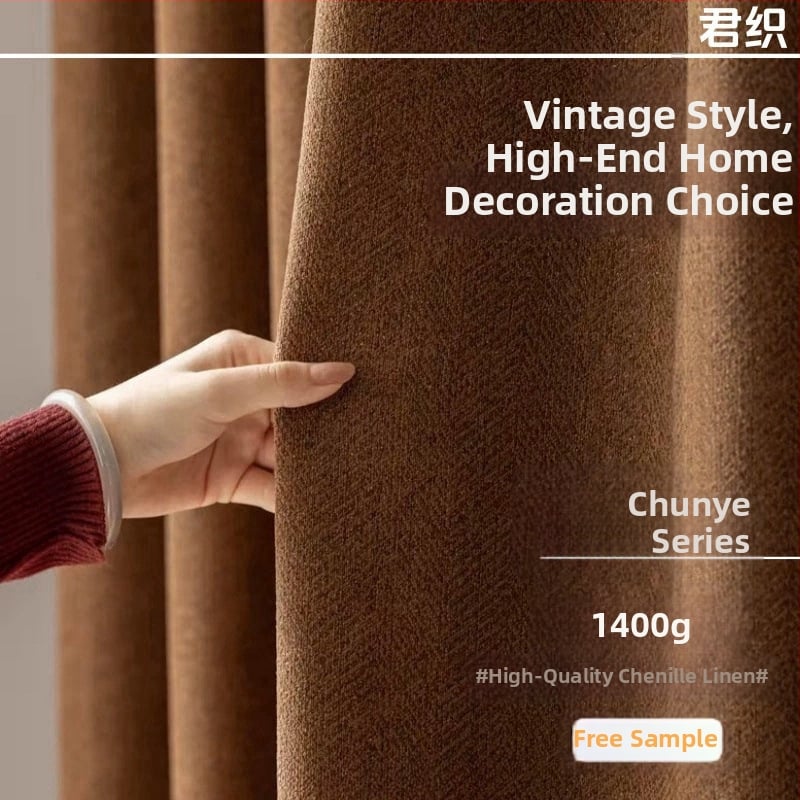 Chenille záves – Jacquard, priadene farbenie; ochrana pred slnkom a UV; úplné zatmenie 90–100%; obývačka, spálňa, pracovňa; stredoveký štýl