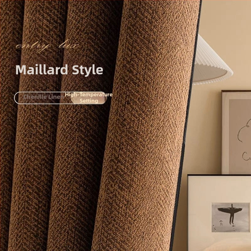 Chenille záves – Jacquard, priadene farbenie; ochrana pred slnkom a UV; úplné zatmenie 90–100%; obývačka, spálňa, pracovňa; stredoveký štýl