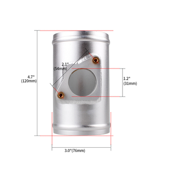 MAF senzor baza s flangeom za prilagodbu usisnog cijevi Toyota i Mazda, aluminijska legura, model MAF011