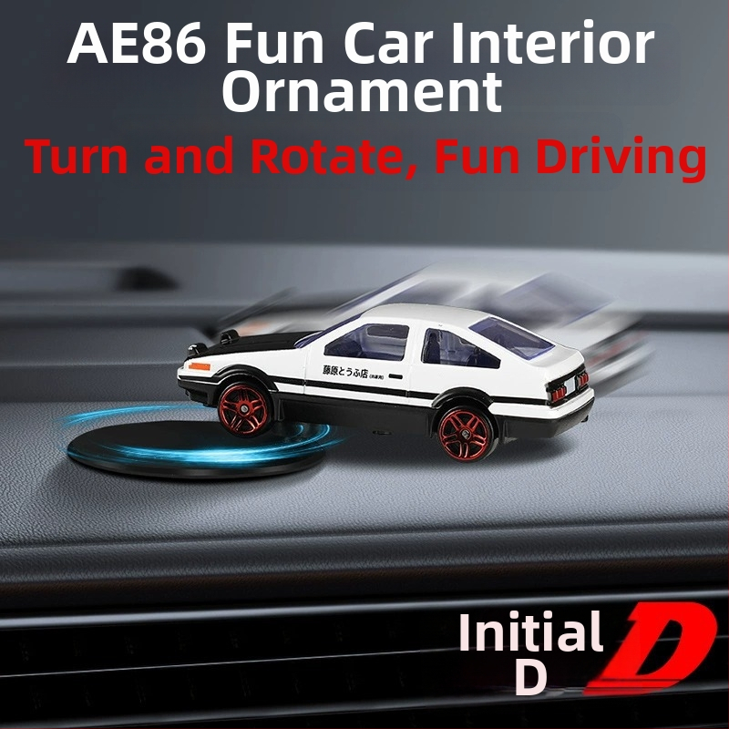 Ae86 drift auto stredová konzola ozdoba s dynamickým otáčaním, kreslený štýl, zliatina, jednoduchý dizajn, dekorácia, značka Walker