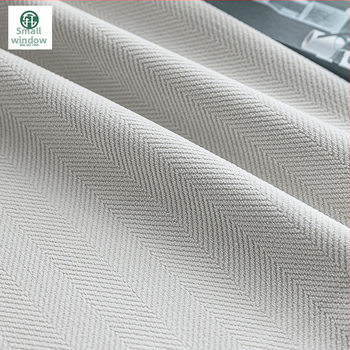 Zatemňujúca látka na závesy, chenille s vzorom herringbone, 100% polyester, jacquard a flocking, prispôsobiteľné
