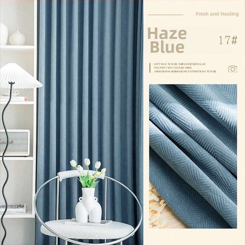 Zatemňujúca látka na závesy, chenille s vzorom herringbone, 100% polyester, jacquard a flocking, prispôsobiteľné