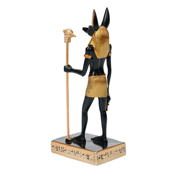 Egipatski Anubis od smole — retro dekorativna figura za interijer, ulazni prostor, suvenir s putovanja