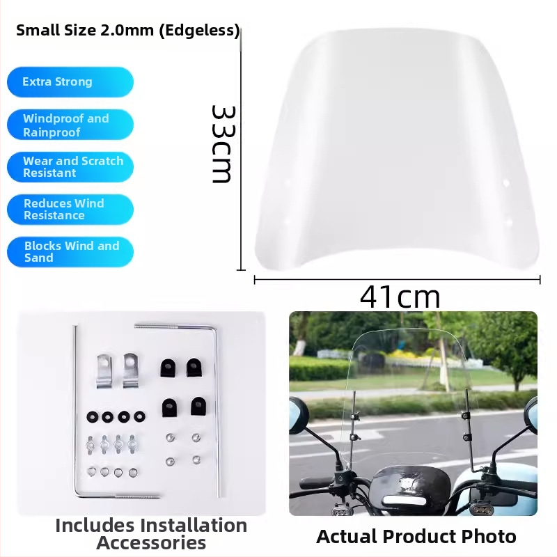 Kryt čelného skla pre elektrický skúter, PC materiál, tlač loga