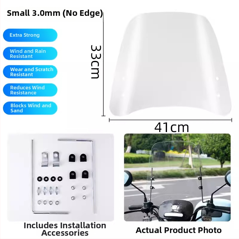 Kryt čelného skla pre elektrický skúter, PC materiál, tlač loga