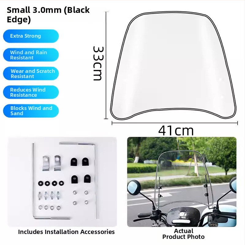 Kryt čelného skla pre elektrický skúter, PC materiál, tlač loga