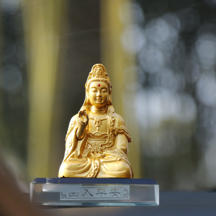 Auto Buddha ukras za središnju konzolu – legura, Buddha stil, otisnuto logo, Fulian Pavilion branda, prilagodljivo, praktično