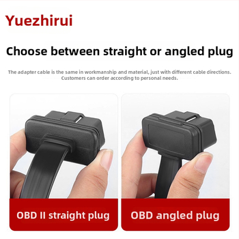 OBD2 kábel adaptér, 16‑pinový meďný plochý kábel, 1–2 rozbočovač, pravouhlý a rovný konektor